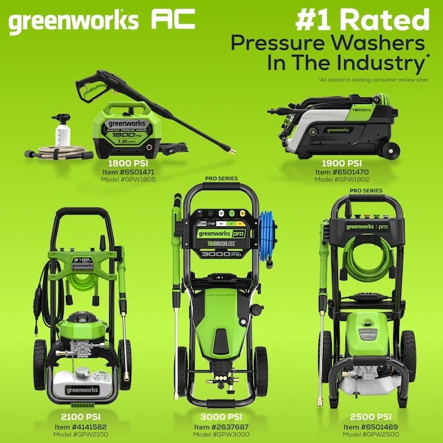 Greenworks 3000-PSI 2.0-GPM Cold Water Electric Pressure washer with 5 Spray Tips image 2