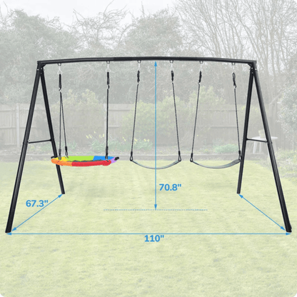Klo Kick Metal Swing Set with 3 Swings image 4