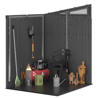 Suncast 6-Feet x 4-Feet Modernist Lean-to Resin Storage Shed (Floor Included) in Gray | BMS6583T image 5