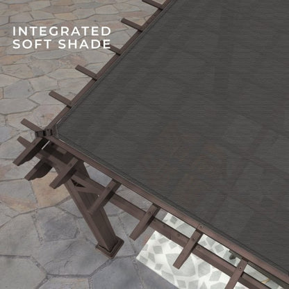 14×12 Ashford Traditional Steel Pergola With Sail Shade Soft Canopy image 6