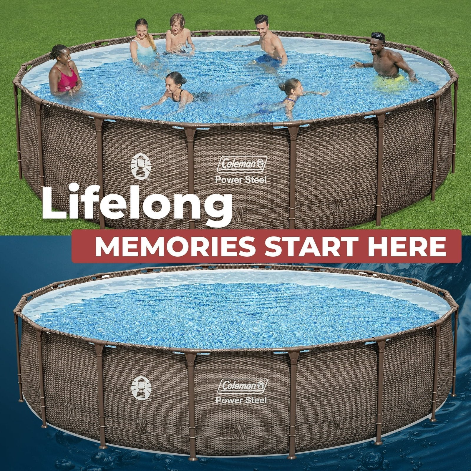 Coleman Power Steel 18 ft. x 48 in. Round Metal Frame Above Ground Pool Set image 4