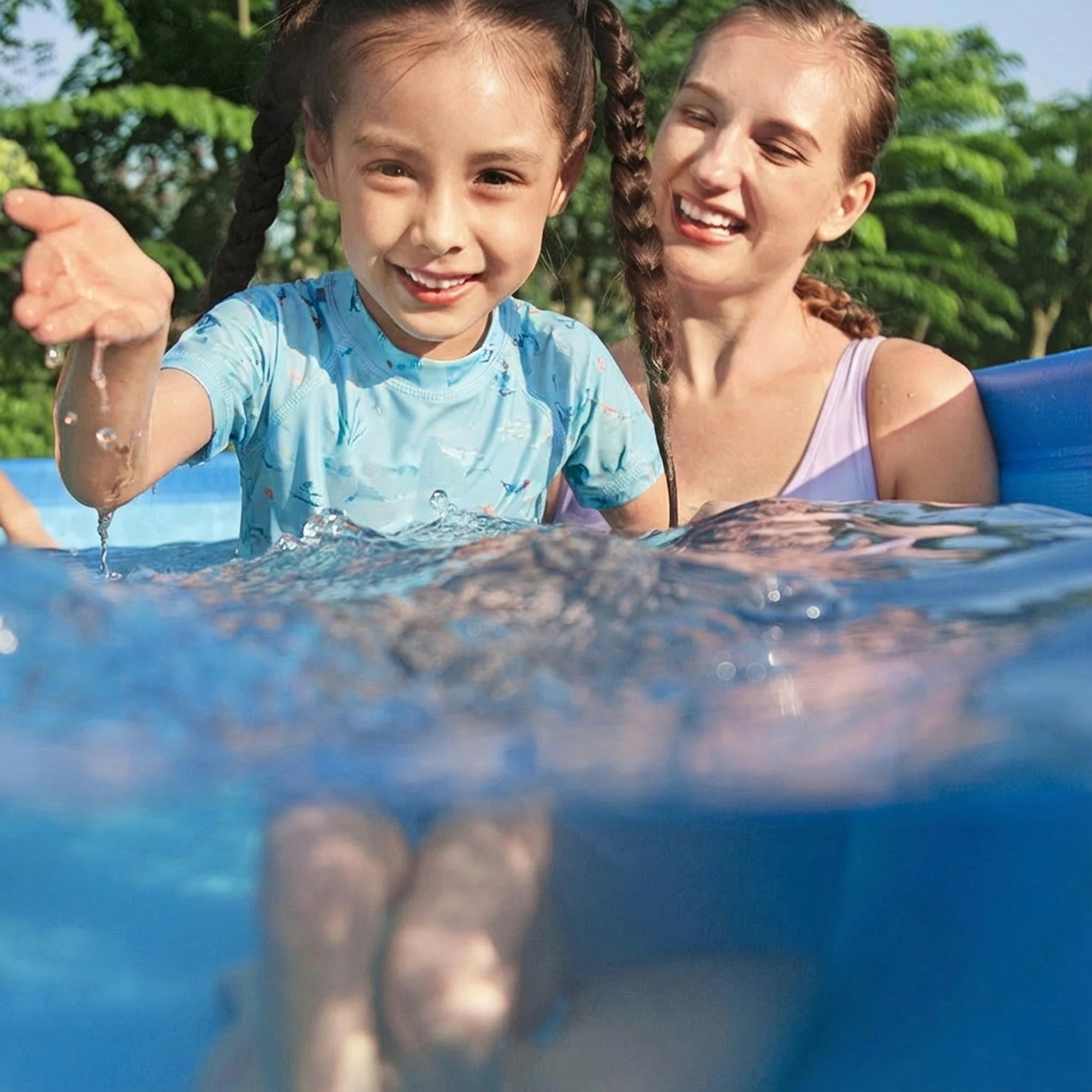 Bestway Steel Pro MAX 15′ x 48″ Round Above Ground Swimming Pool & Pool Ladder image 7