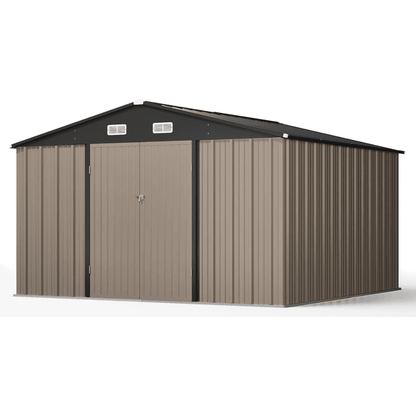 VEIKOUS 10 ft. W x 10 ft. D Outdoor Metal Storage Shed in Gray (100 sq. ft.) image 0