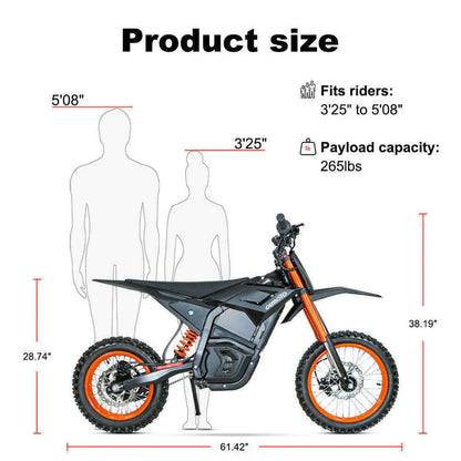 CEMOTO D-Series 3000W–6000W 40 to 53 mph Top Speed Off-Road Electric Dirt Bike for Teens & Adults image 4