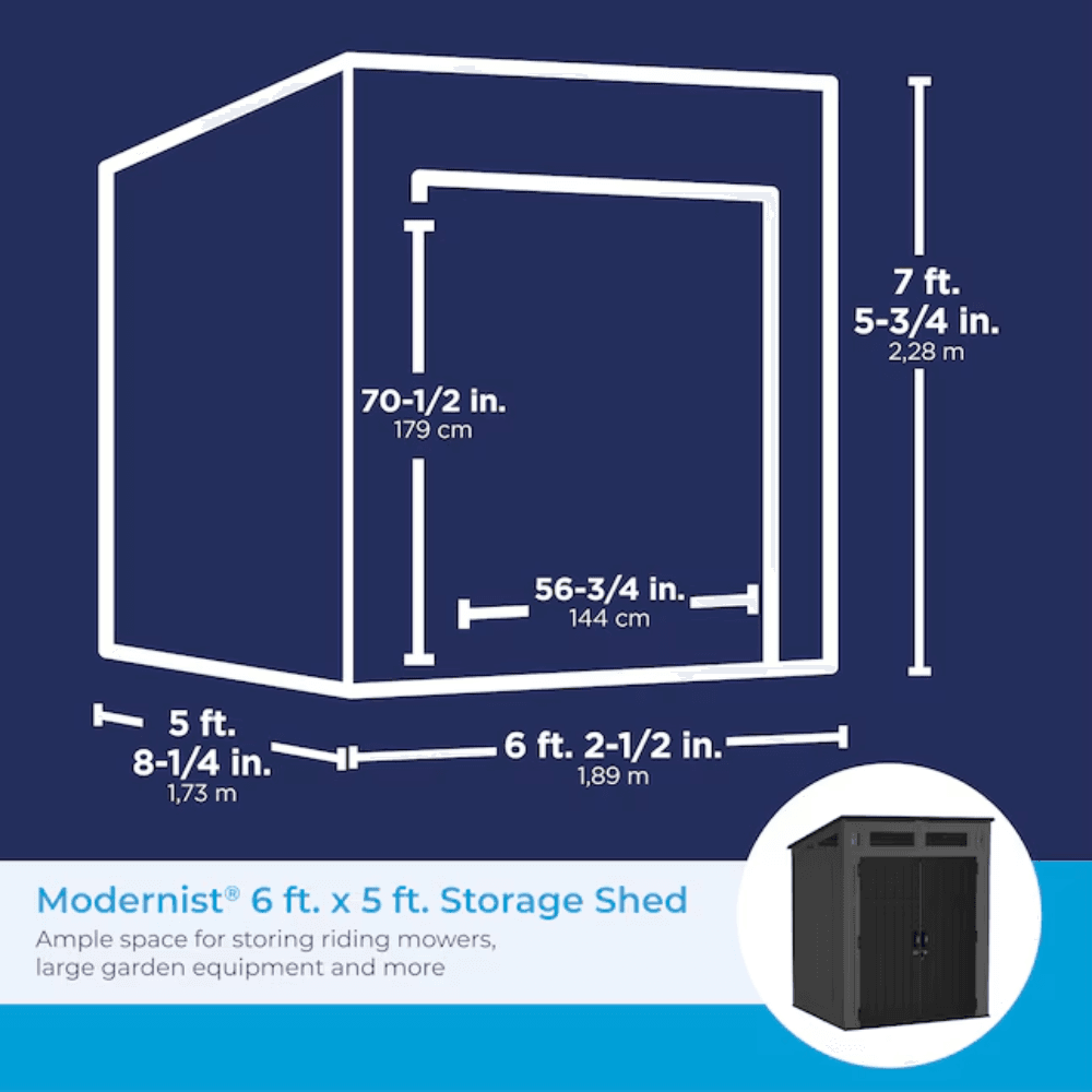 Suncast 6-Feet x 4-Feet Modernist Lean-to Resin Storage Shed (Floor Included) in Gray | BMS6583T image 6