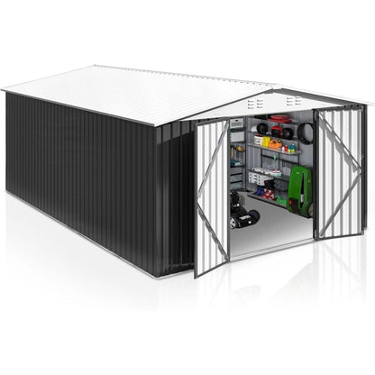 Patiowell 10 ft. W x 12 ft. D Size Upgrade Metal Storage Shed (119 sq. ft.) image 0