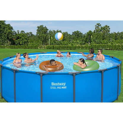 Bestway Steel Pro MAX 15′ x 48″ Round Above Ground Swimming Pool & Pool Ladder image 9