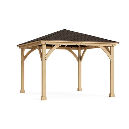 Yardistry Meridian 12×12 Cedar Gazebo with Aluminum Roof image 1