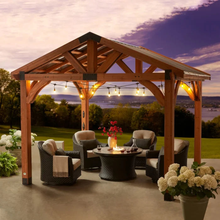 Backyard Discovery Brookdale 12 x 10 All Cedar Wooden Gazebo image 1