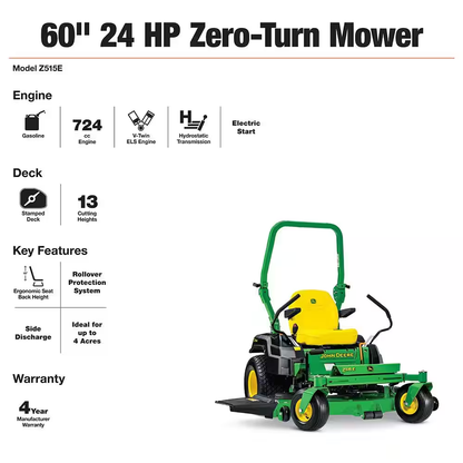 Z515E 60 In. 24 HP V-Twin ELS Gas Dual Hydrostatic Zero-Turn Riding Mower image 10