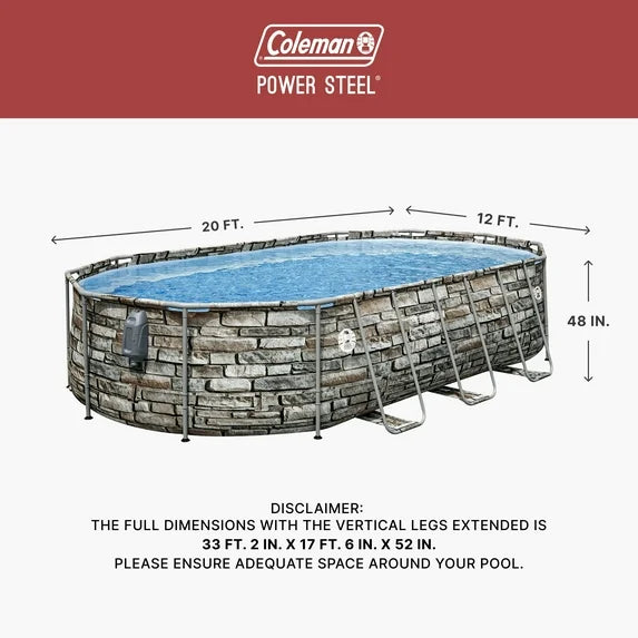 Coleman Power Steel 16′ x 10′ x 42″ Oval Above Ground Pool Set image 2