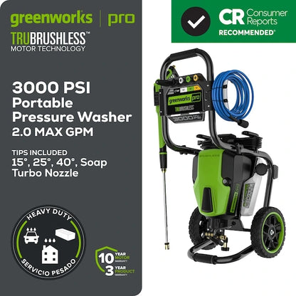 Greenworks 3000-PSI 2.0-GPM Cold Water Electric Pressure washer with 5 Spray Tips image 6
