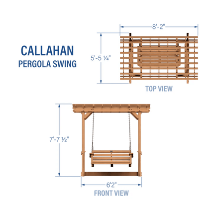 Backyard Discovery Callahan Cedar Wood Outdoor Pergola Swing Bench image 9