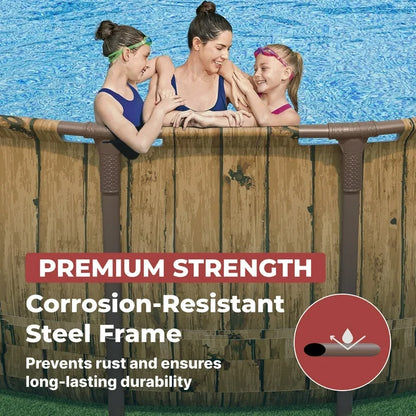 Coleman Power Steel 22 ft. x 52 in. Round Metal Frame Above Ground Pool Set image 7
