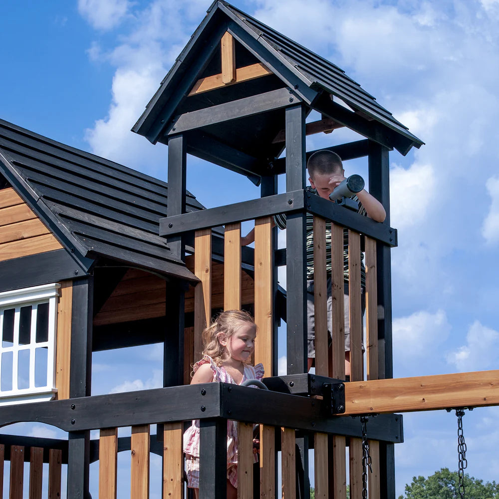 Backyard Discovery Mystic Tower Multi-Level Cedar Swing Set with Hidden Climbing Tower image 7