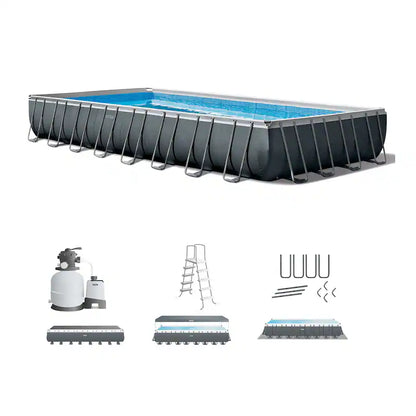 Intex 32′ x 16′ x 52″ Rectangular Ultra XTR Frame Above Ground Swimming Pool Set – 32 ft x 16 ft x 52 in image 0