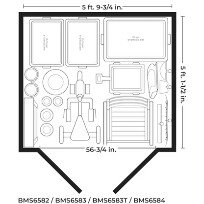 Suncast 6-Feet x 4-Feet Modernist Lean-to Resin Storage Shed (Floor Included) in Gray | BMS6583T image 7