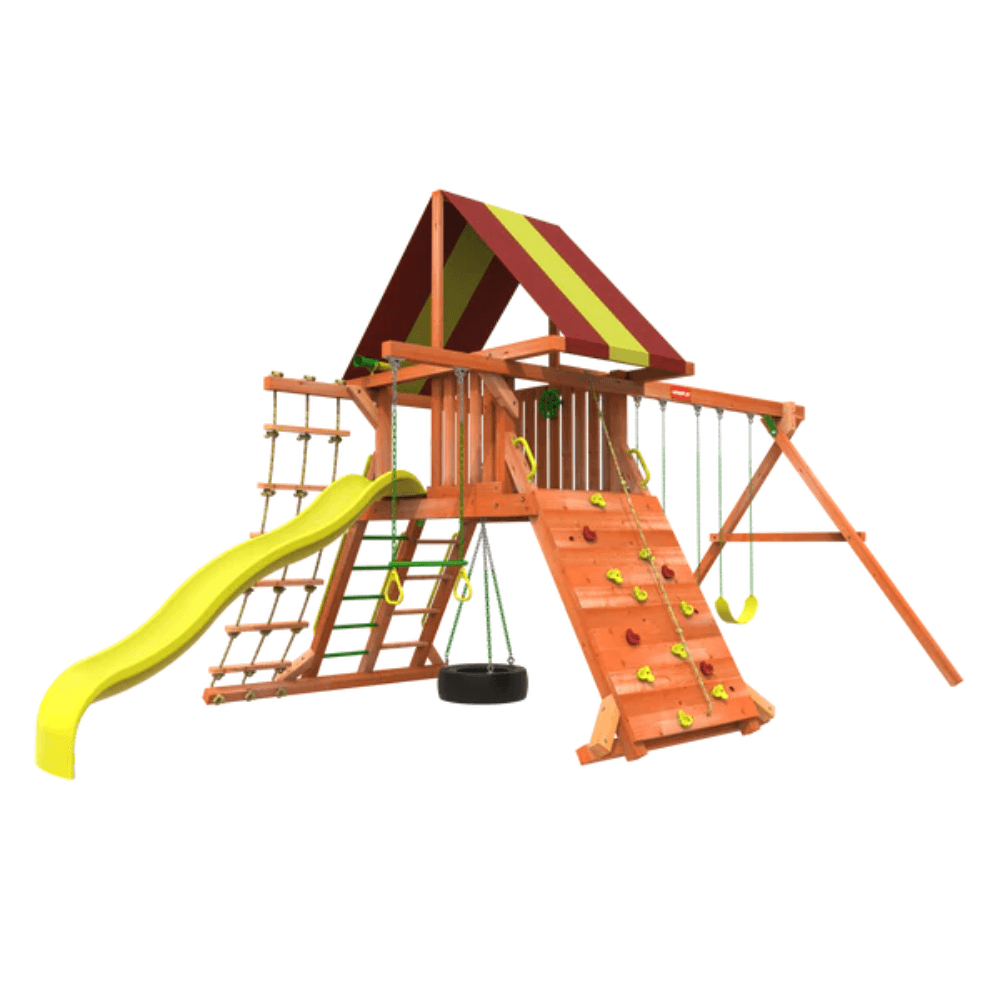 Woodplay Tiger Tower Combo A – Premium Wooden Swing Set for Endless Backyard Fun image 0