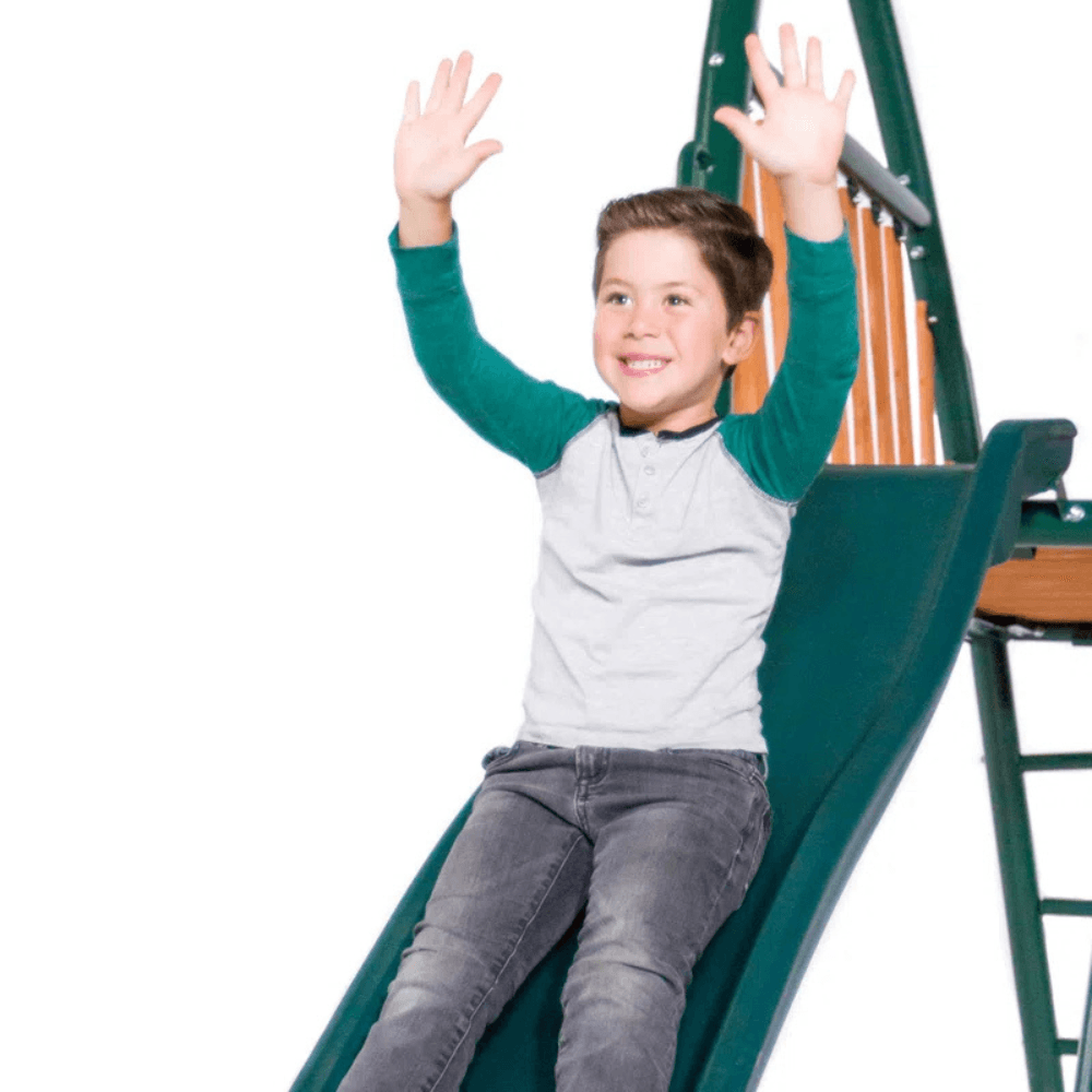 Sportspower Alta Oaks 10′ Heavy Duty Swing Set with Lifetime Warranty on 6′ Double Wall Slide image 4