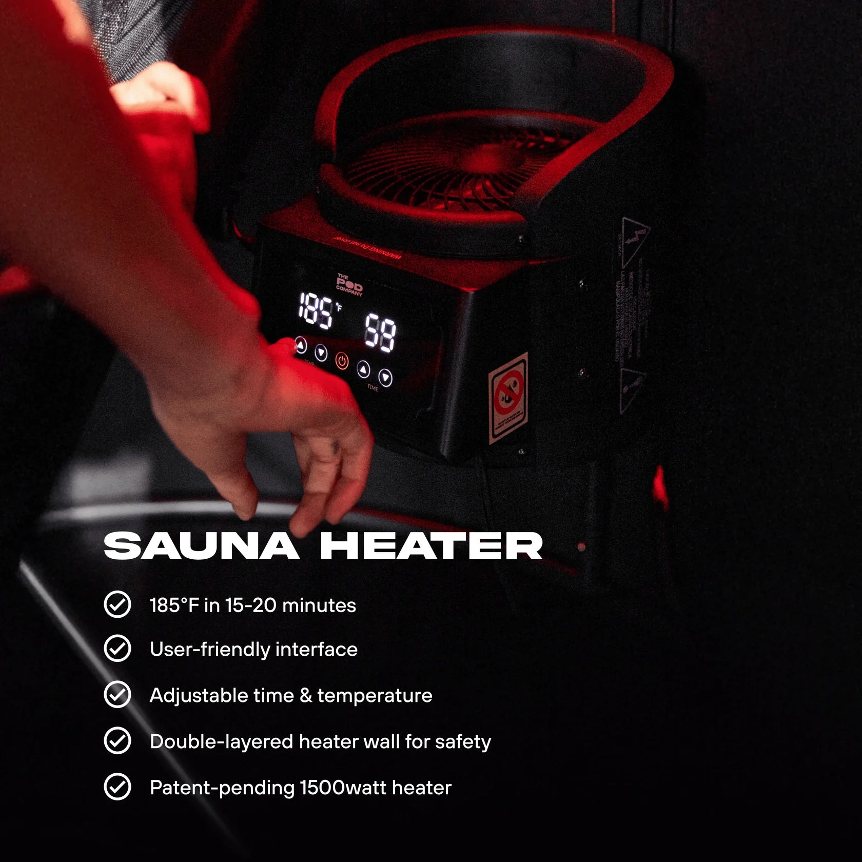The Pod Company Sauna Pod 2.0 Portable 185°F Dry Heat Sauna with Natural Cotton and Red Light image 10