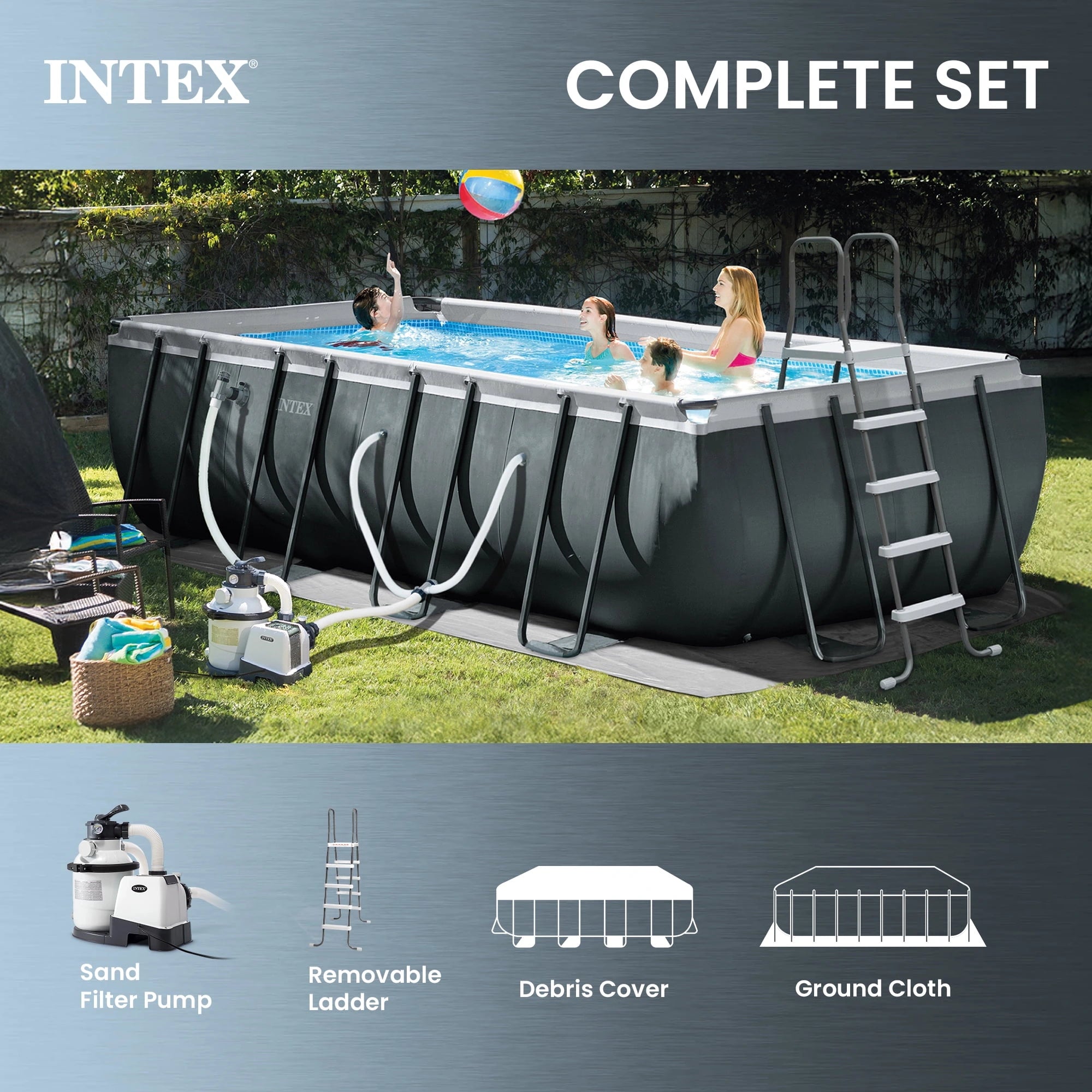 INTEX 18ft x 9ft x 52in Ultra XTR Above Ground Pool and Solar Pool Cover image 4