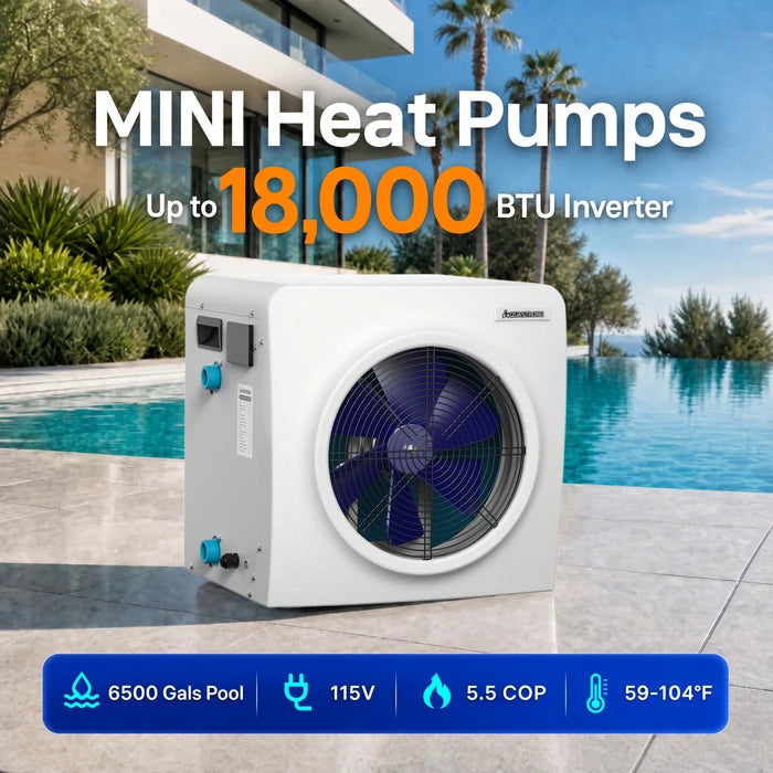 AQUASTRONG MINI Heat Pumps, Up to 18,000 BTU Inverter, for Pools up to 6,500 Gallons, 115V image 2