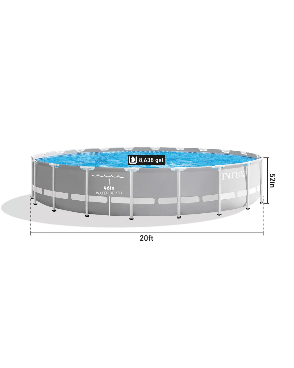 Intex Prism Frame™ 20′ x 52″ Above Ground Pool Set image 1