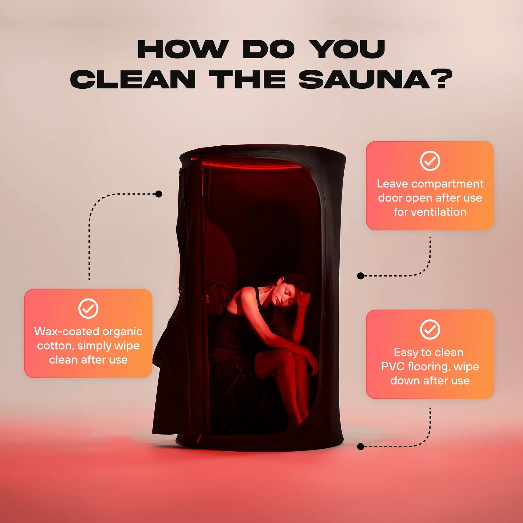 The Pod Company Sauna Pod 2.0 Portable 185°F Dry Heat Sauna with Natural Cotton and Red Light image 12