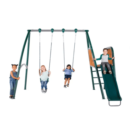 Sportspower Alta Oaks 10′ Heavy Duty Swing Set with Lifetime Warranty on 6′ Double Wall Slide image 0