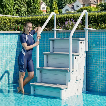 BETISEF Pool Ladder Above Ground, Heavy Duty 4Step Pool Ladder with Dual Handrails and Nonslip Steps, 500 LBS Load Capacity, for 46-58 Inch image 0