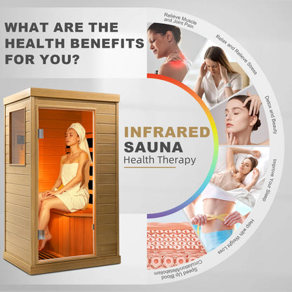 HomeMiYN Far Infrared Wood Sauna Box ,traditional Sauna Room Indoor Home Spa Low-emf Dry Saunas Single Person Spa Canada Hemlock,nature image 9
