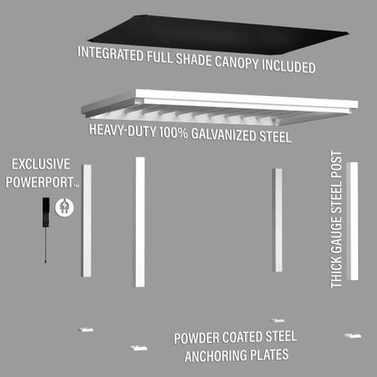 14×10 Windham Modern Steel Pergola With Sail Shade Soft Canopy image 18