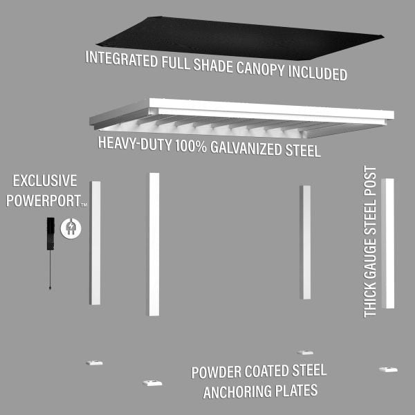 14×10 Windham Modern Steel Pergola With Sail Shade Soft Canopy image 18
