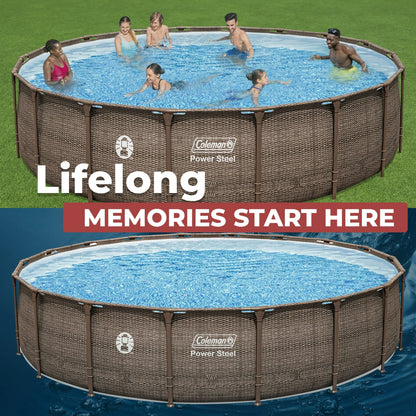 Coleman Power Steel 18 ft. x 48 in. Round Metal Frame Above Ground Pool Set image 8