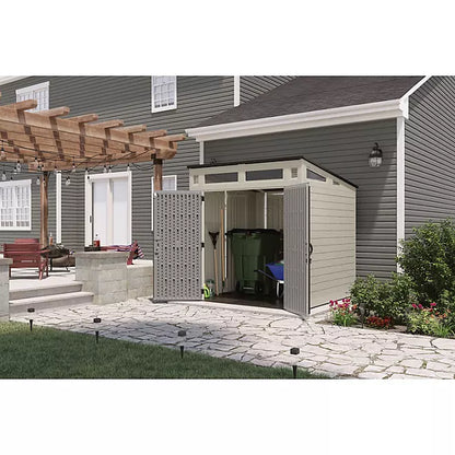 Suncast 7′ x 7′ Modernist Resin Outdoor Storage Shed image 2