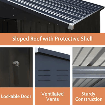Veikous 8 ft. x 12 ft. Outdoor Storage Shed with Lockable Door and Vents image 6