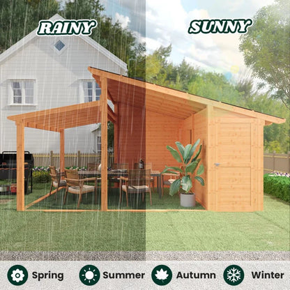 AECOJOY 20′ × 12.5′ Outdoor Wooden Gazebo with Storage Room image 6