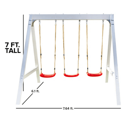 Sports power Vinyl-Covered Wood Swing Set – Classic & Durable for Outdoor Fun image 8