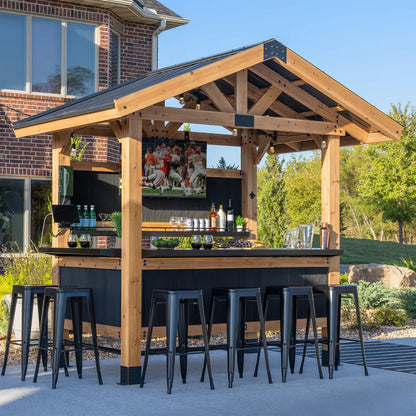 Backyard Discovery 9X6 Palisade Cedar & Steel Outdoor Bar image 0
