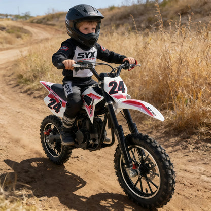 SYX MOTO MK 40cc 4 Stroke Mini Dirt Bike Pull Start Automatic Transmission Pit Bike for Kids image 2