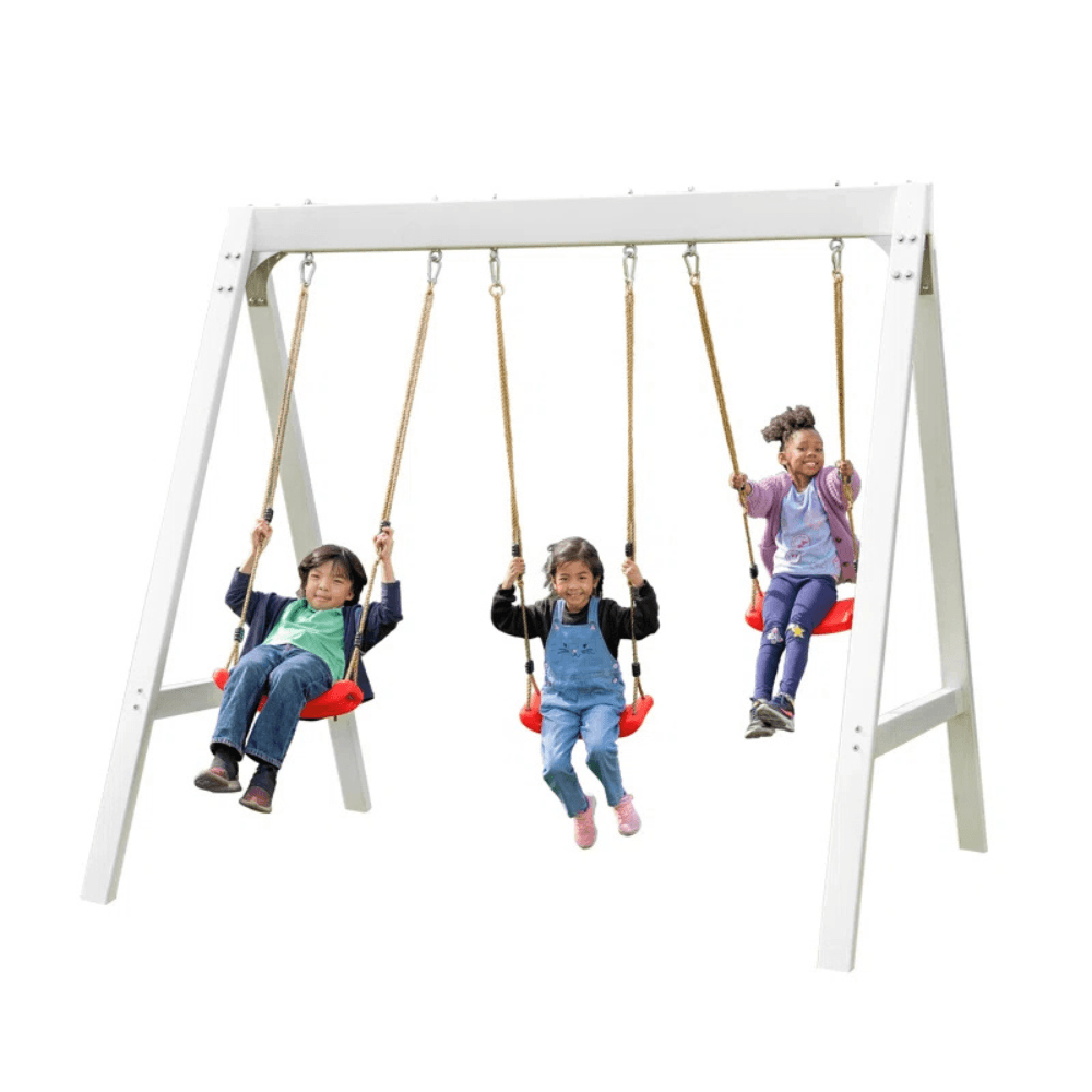 Sports power Vinyl-Covered Wood Swing Set – Classic & Durable for Outdoor Fun image 7