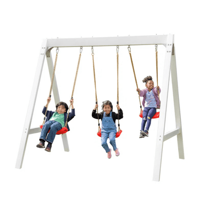 Sports power Vinyl-Covered Wood Swing Set – Classic & Durable for Outdoor Fun image 7