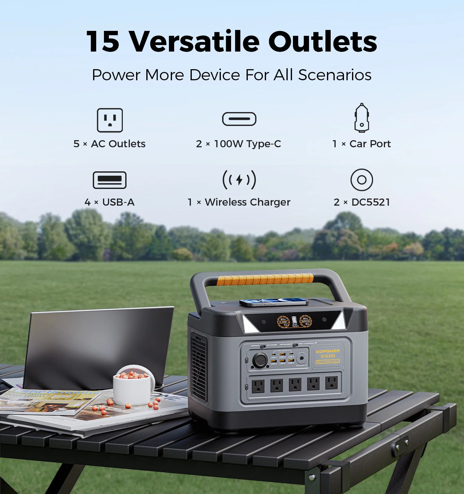 UDPOWER S1200 Portable Power Station – 1190Wh | 1800W Surge image 4