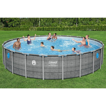 Coleman Power Steel 22’x52” Metal Frame Above Ground Pool w/ Pump, Ladder, & Cover, Gray image 11