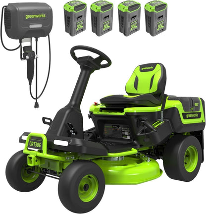 Greenworks 60V 30” CrossoverT Riding Lawn Tractor with 8.0 Ah image 1