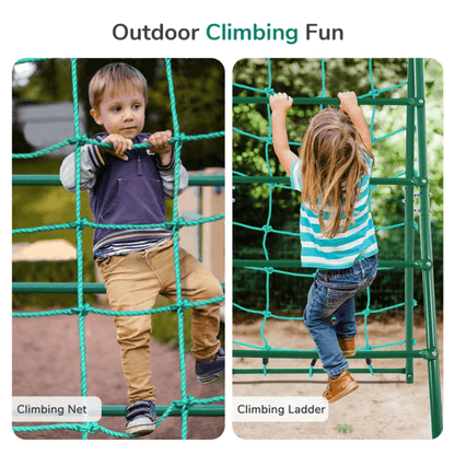 Swing Sets with Saucer Swing,Belt Swing,Trapeze Bar,Climbing Rope,Climbing Ladder image 6