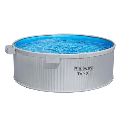 Bestway TANX 6′ x 24″ Round Above Ground Stock Tank Metal-Walled Above Ground Pool, All-in-One Set image 0