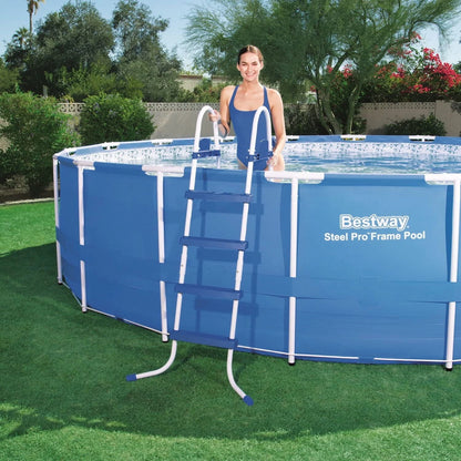 Bestway Steel Pro MAX 15′ x 48″ Round Above Ground Swimming Pool & Pool Ladder image 8