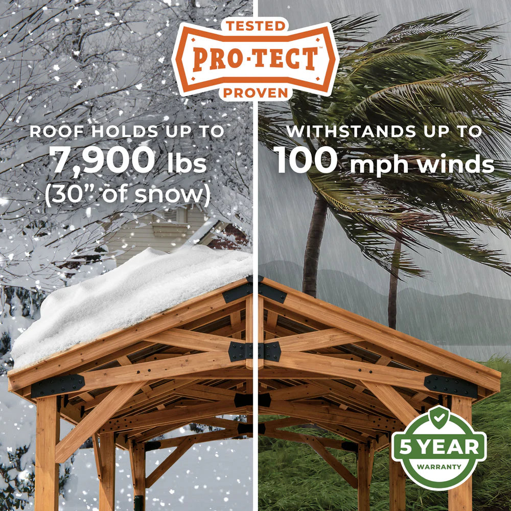 Backyard Discovery Arlington 12×12 Gazebo with Electric – Lt Brown image 4