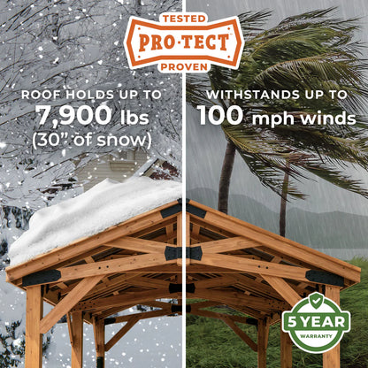 Backyard Discovery Arlington 12×12 Gazebo with Electric – Lt Brown image 4